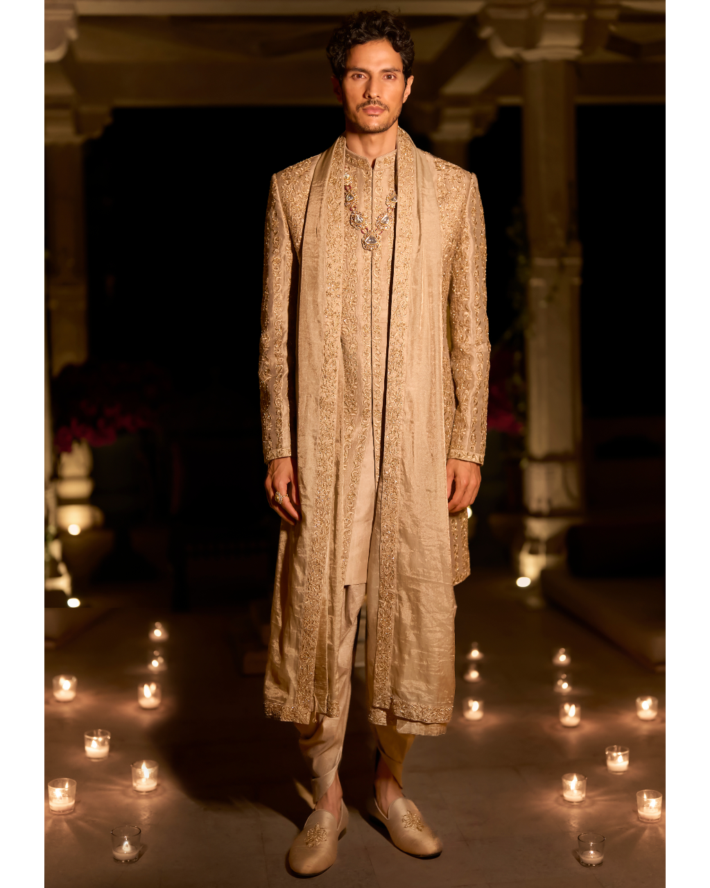Champagne Gold Sherwani Set By KYNAH, Luxury Indian Fashion & Bridal Wear