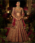 Plum & Maroon Zardosi Lehenga Set By KYNAH, Luxury Indian Fashion & Bridal Wear