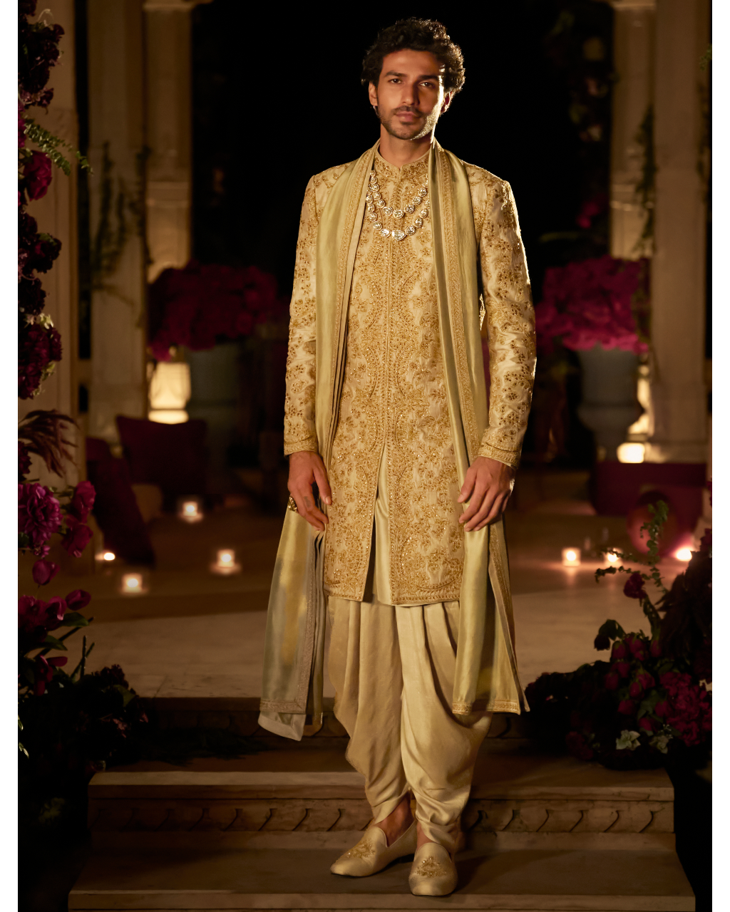 Slate Gold Sherwani Set By KYNAH, Luxury Indian Fashion & Bridal Wear