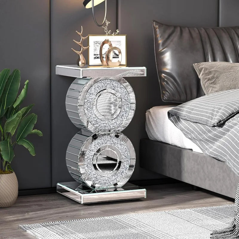 ArtZ® Diamond Gleam Mirrored Side Table