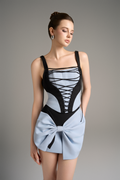 Senna Corset Top Dual Style Skirt Set With Bow Accent
