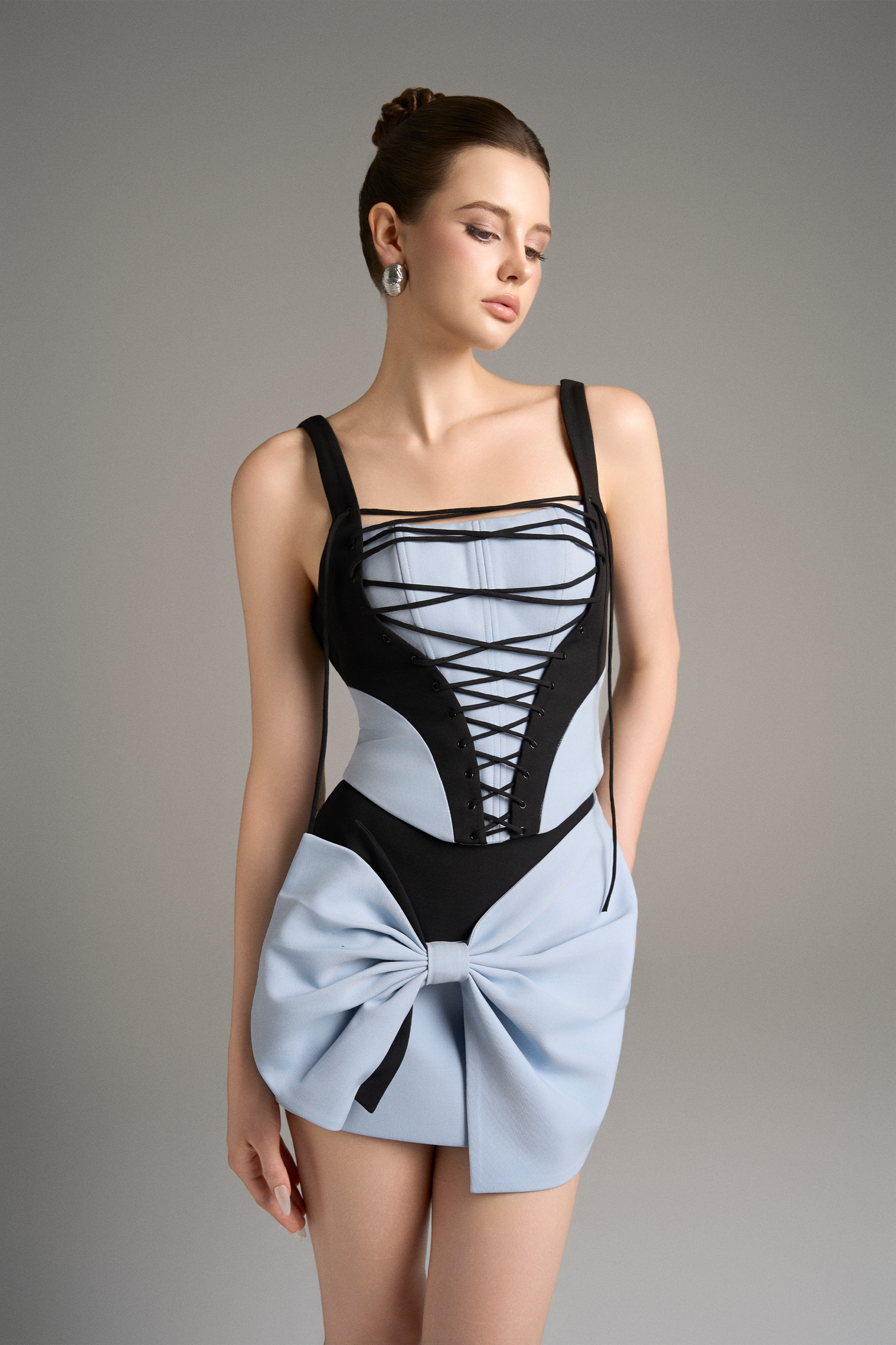 Senna Corset Top Dual Style Skirt Set With Bow Accent