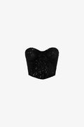 Bustier-top Sequin Embroidered