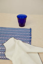 Mantel individual ojo de perdiz azul retro (pack de 2)
