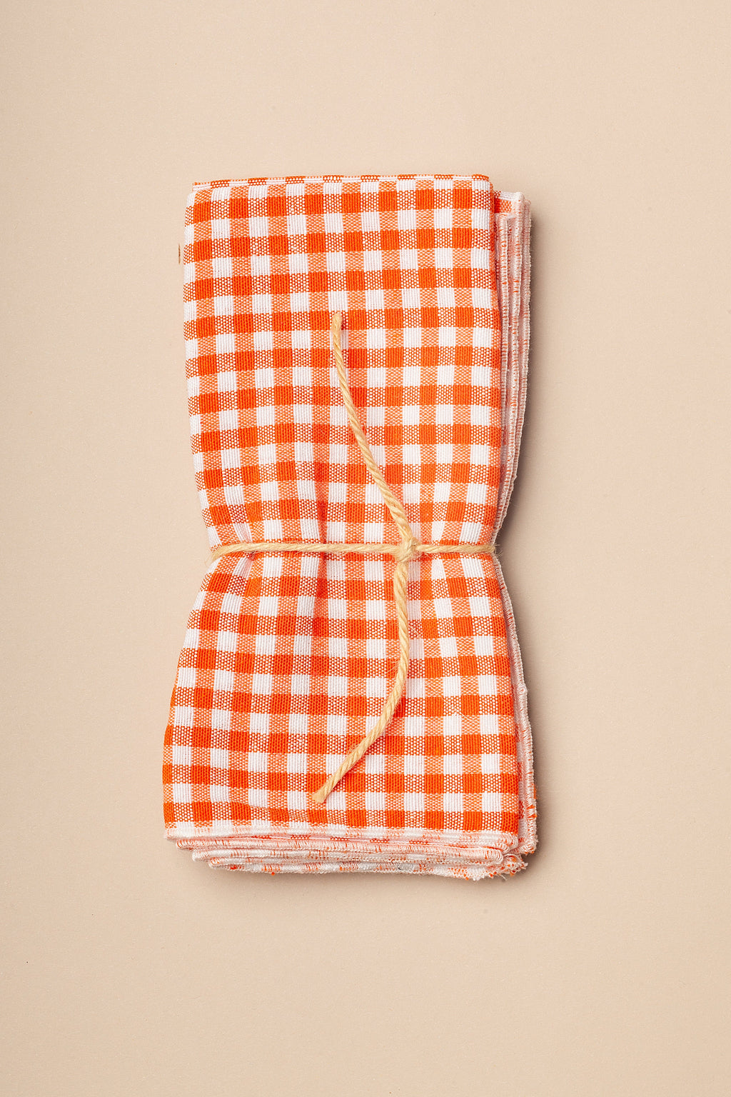 Servilleta vichy naranja cuadro pequeño (pack de 2)