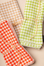 Servilleta vichy naranja cuadro pequeño (pack de 2)