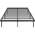 4ft6 Double Metal Platform Bed Frame with Underbed Storage & Steel Slat Support, 35.5 cm Height, Noise-Free, Black