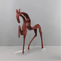 ArtZ® Hollow Hooves Horse Sculpture - Red With Base