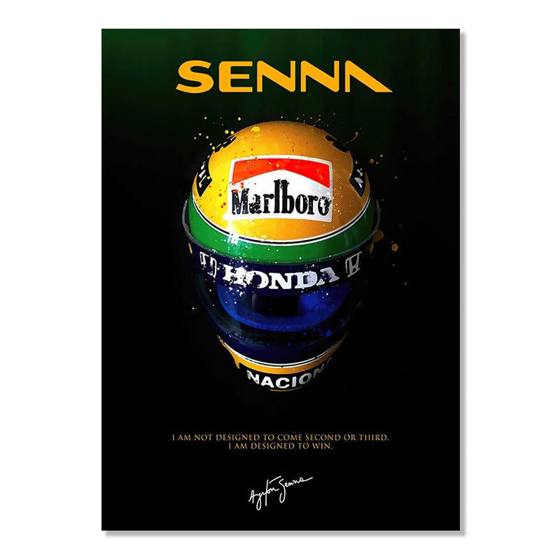ArtZ® Only For The Driven Paintings - Ayrton Senna / 15.7 inch by 23.6 inch (40x60cm) No Frame