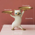 ArtZ® Sneaky Kitty Sculpture With Double Tray - Brownish Gray
