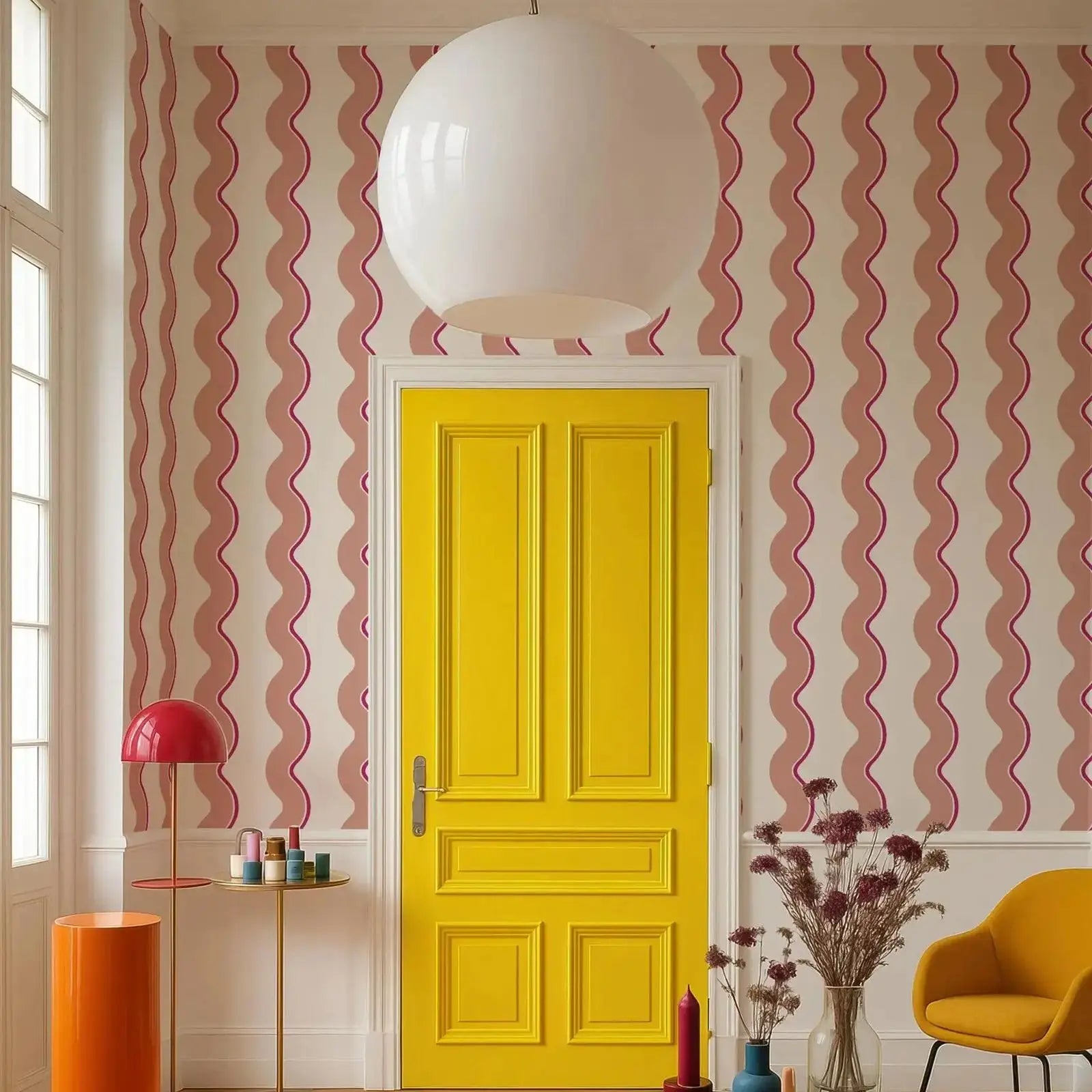 Funky Wavy Lines Wallpaper