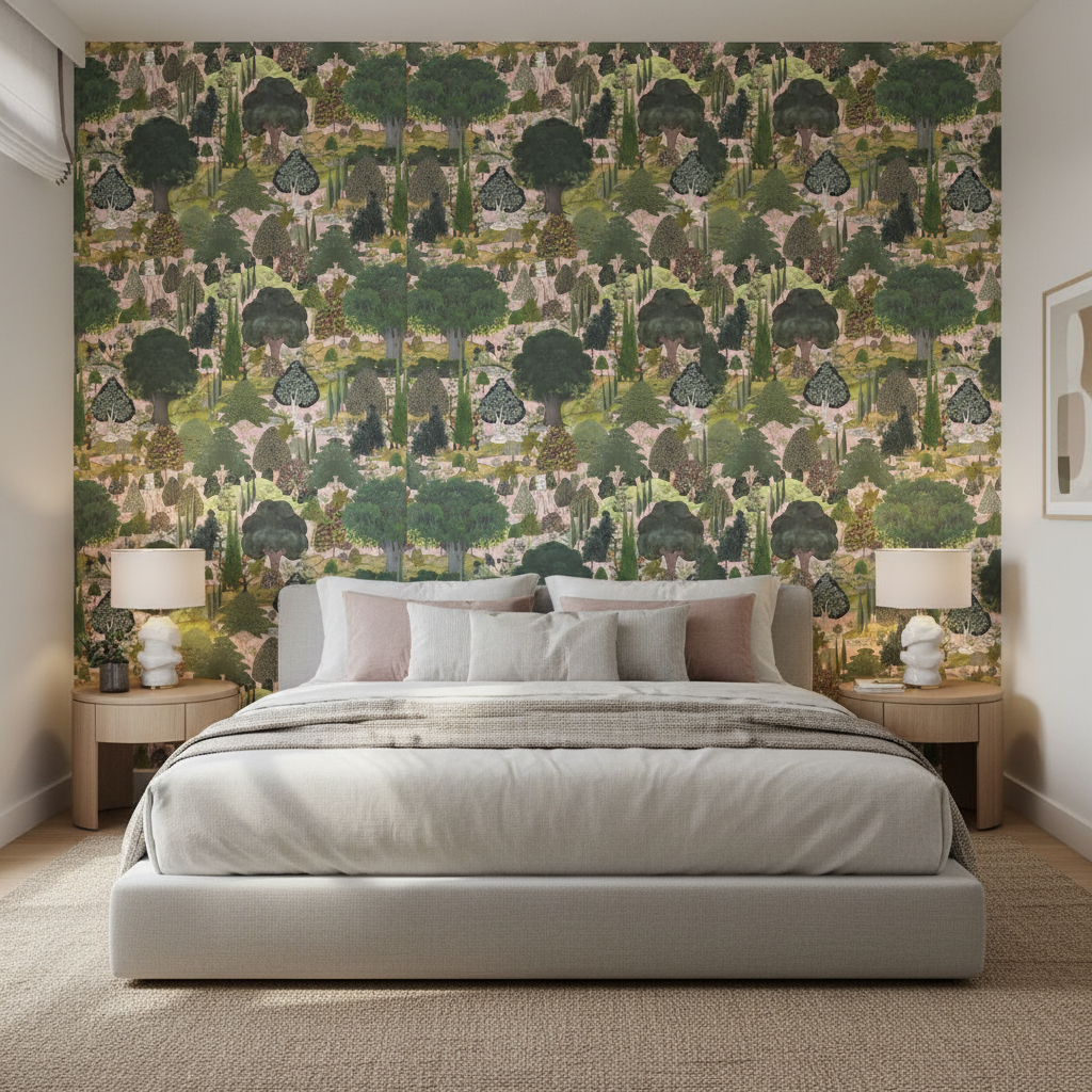 Asian Forest Scenery Mural