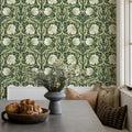 Green Floral Leaves Wallpaper