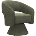 360° Swivel Accent Chair, Corduroy Upholstered Barrel Chair for Living Room, Bedroom, Green