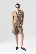 Tailored Short-Sleeve Blazer Short Menswear-Style Pants