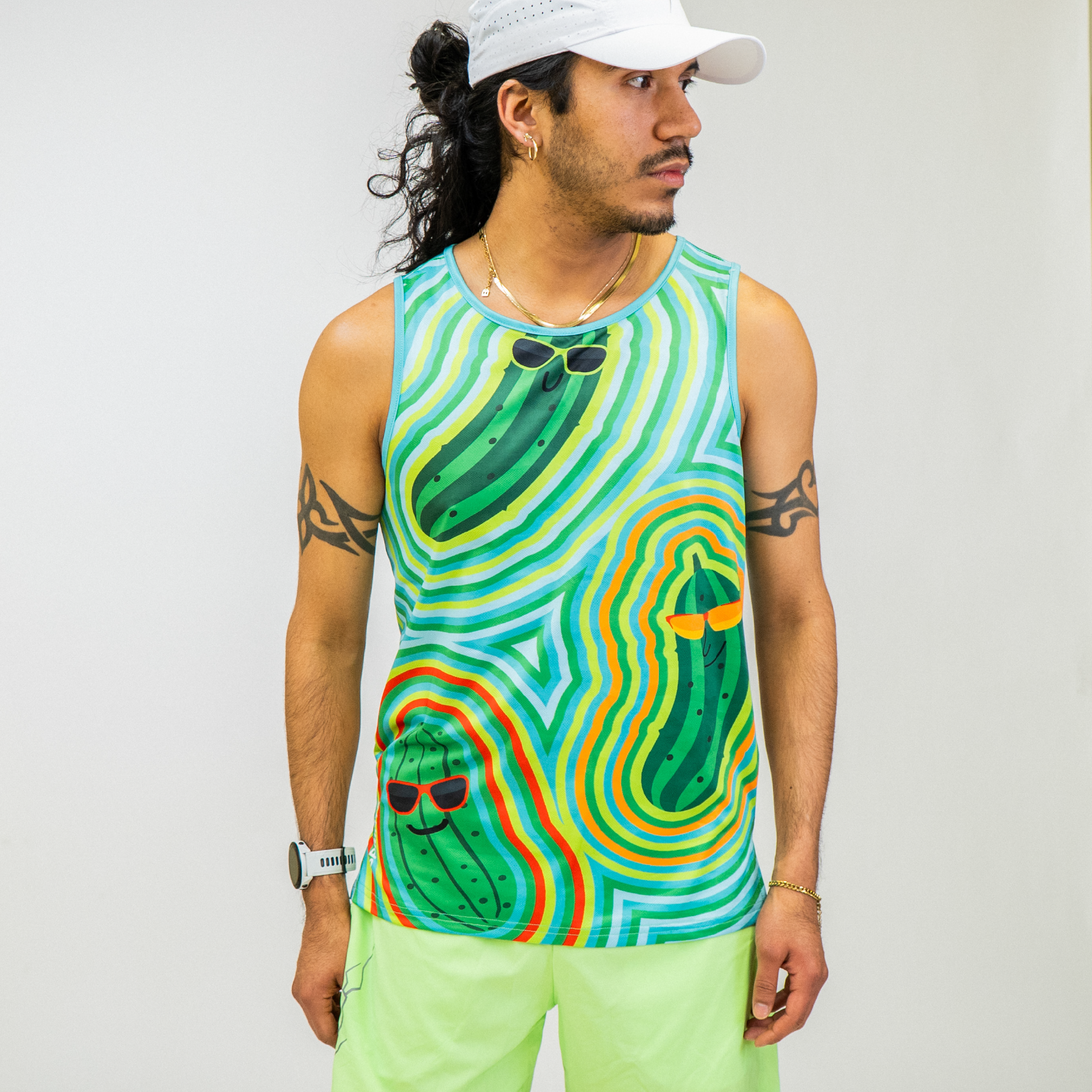Sprints Mens Running Tank - Pickle Power