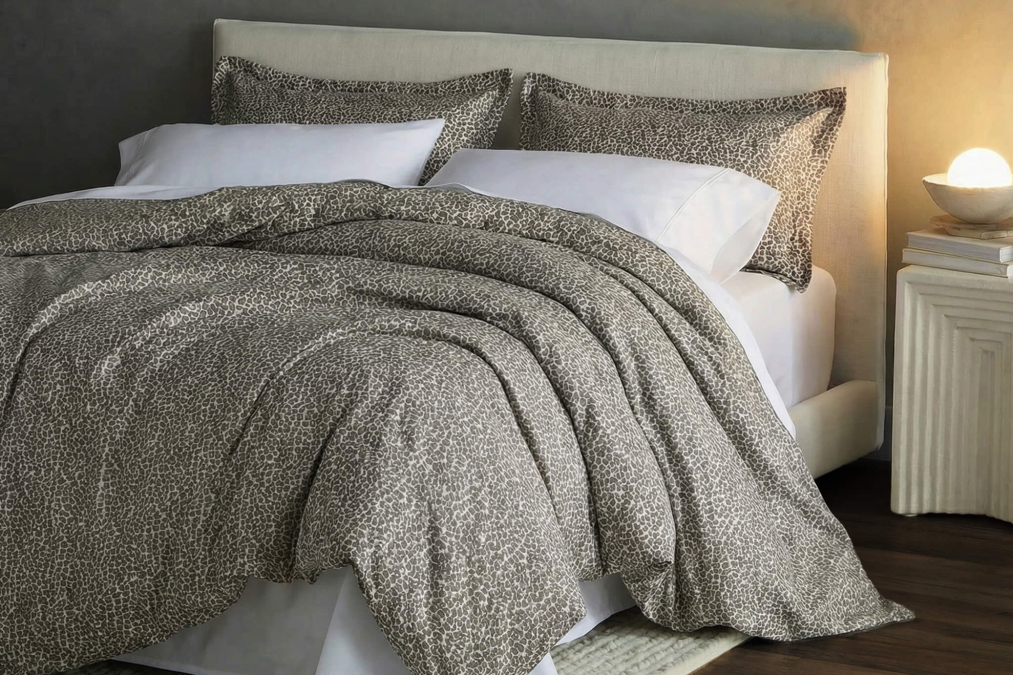Silky Lyocell Leopard Print Sham Set