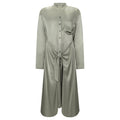 Long Sleeve Silver Maxi Shirt-dress