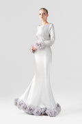 Masterpiece Mermaid Silk Gown With Handcrafted Flowers