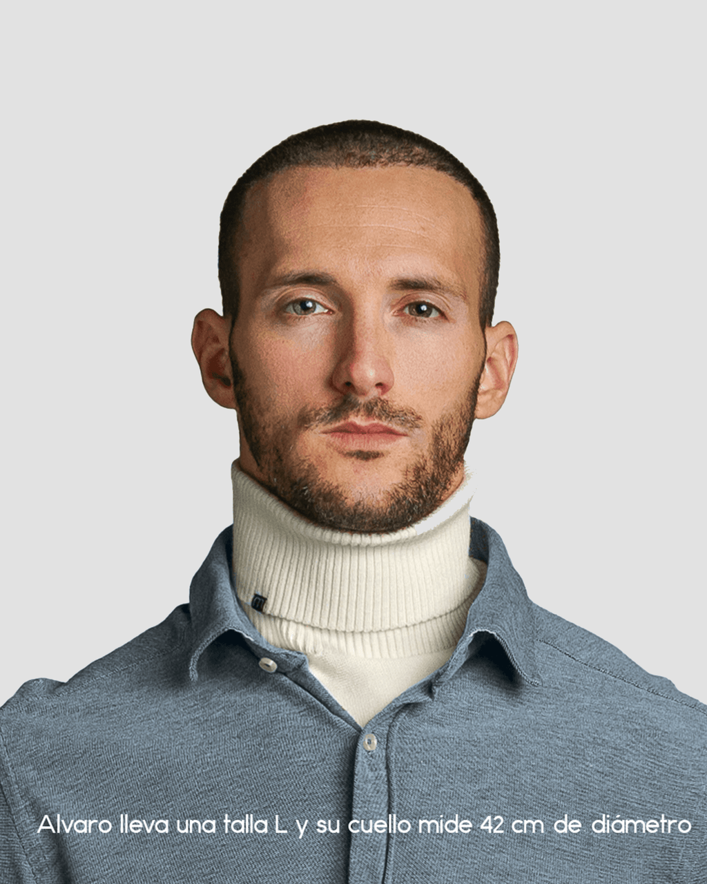 Jersey de cuello vuelto minimo blanco hombre