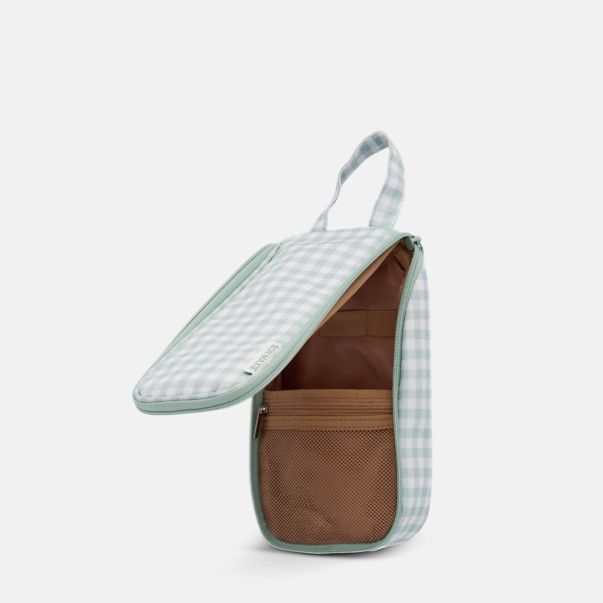 Slimline Hanging Toiletry Bag - Sage Gingham