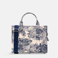 Medium Structured Tote - Navy Floral