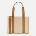 Medium Structured Tote - Jute/Leather - Tan