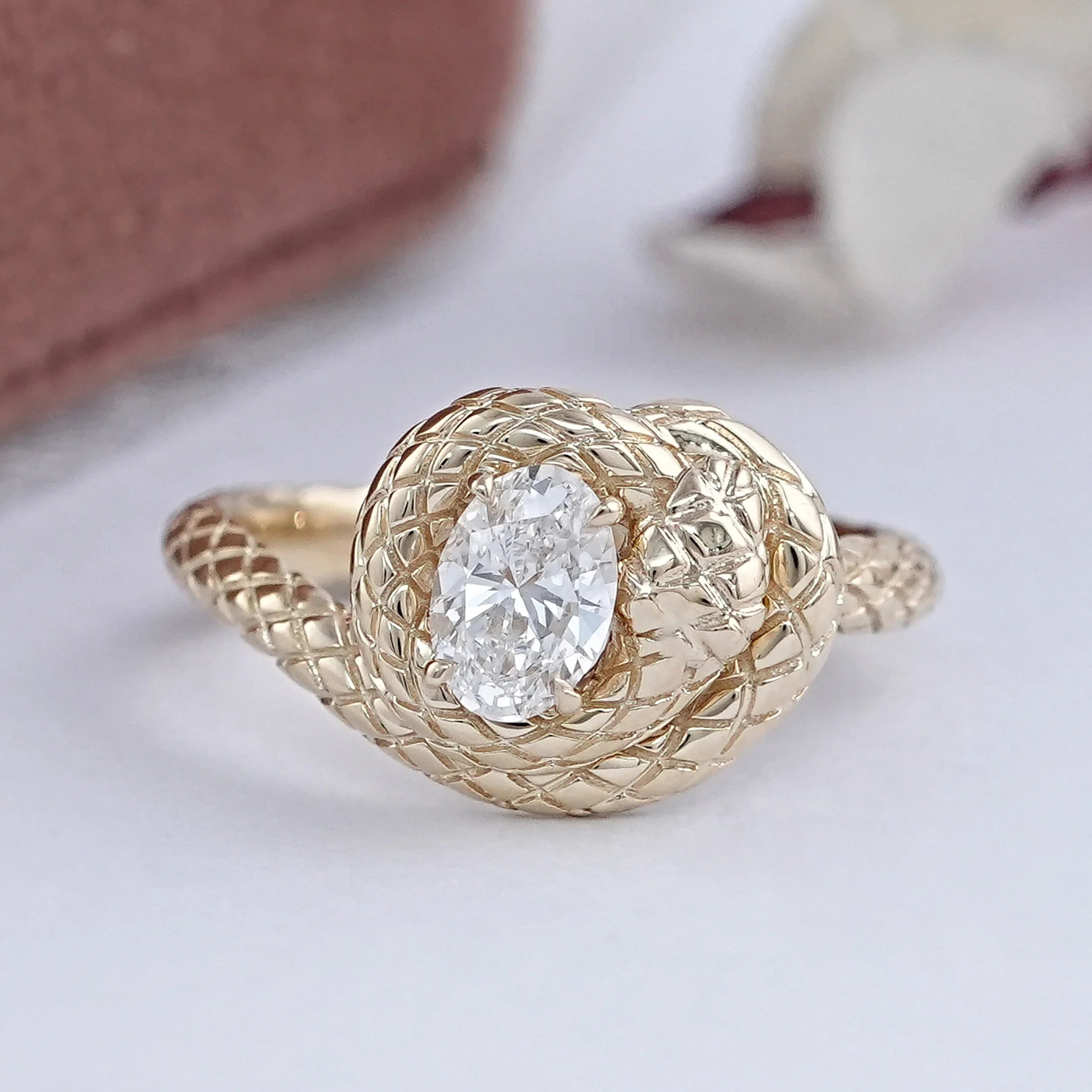 Snake Shaped Lab Diamond Anniversary Ring