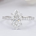 Marquise Cut Lab Grown Diamond Solitaire Accent Ring