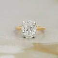 Solitaire Old Mine Cut Oval Diamond Engagement Ring