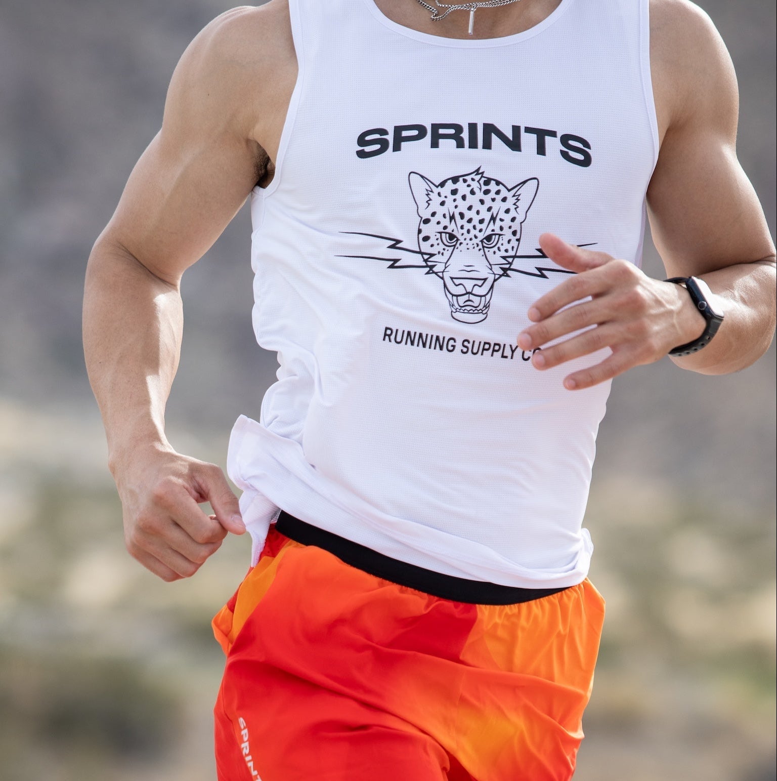 Sprints Mens Core Zero Running Tank - Vault Jag White