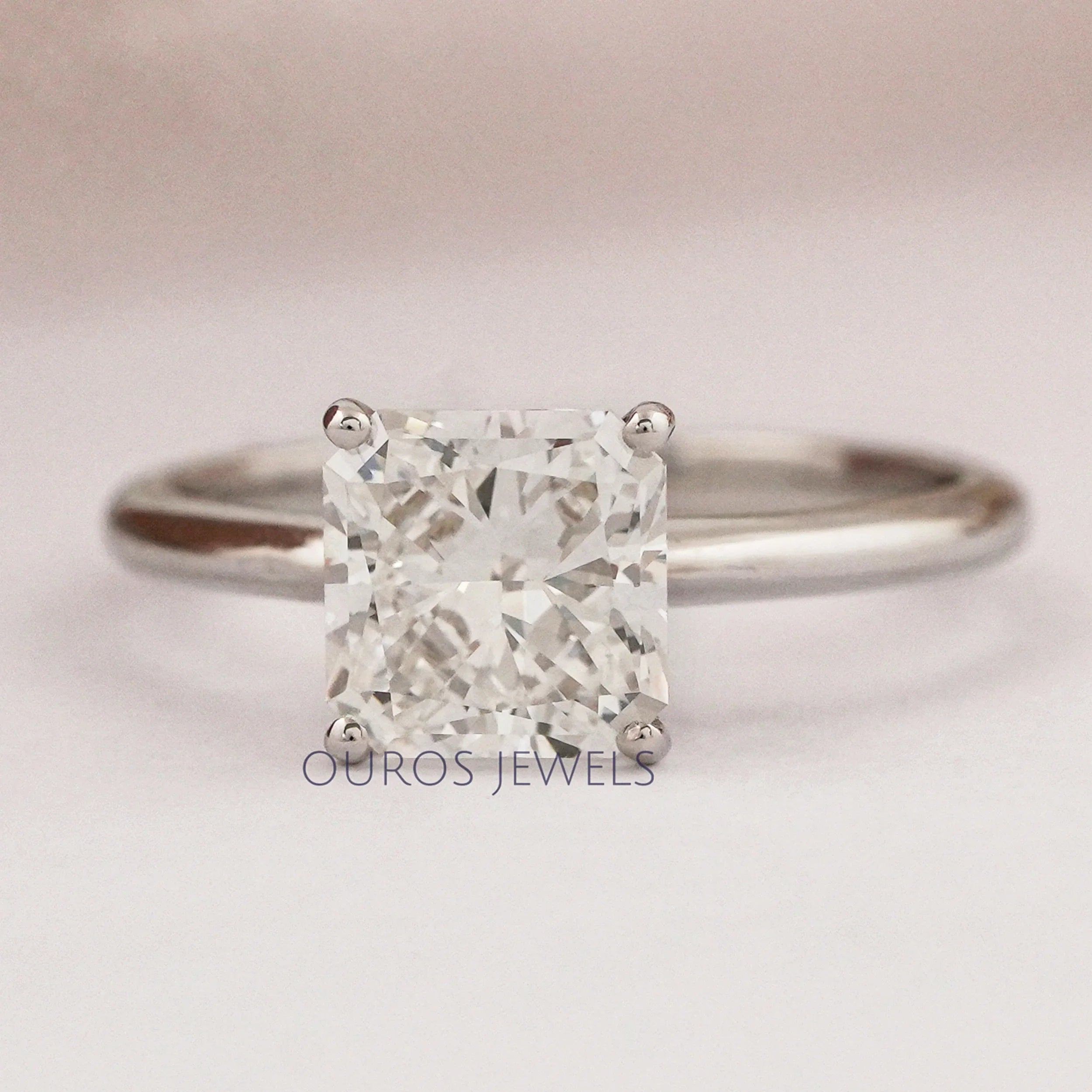 Square Radiant Lab Grown Diamond Solitaire Ring