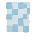Staggered Blue Block Grid Hand Tufted Rug