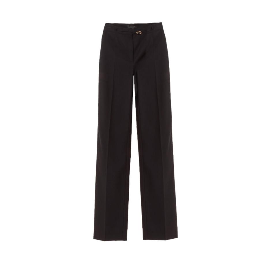 Straight Wool Pants With A Buckle
