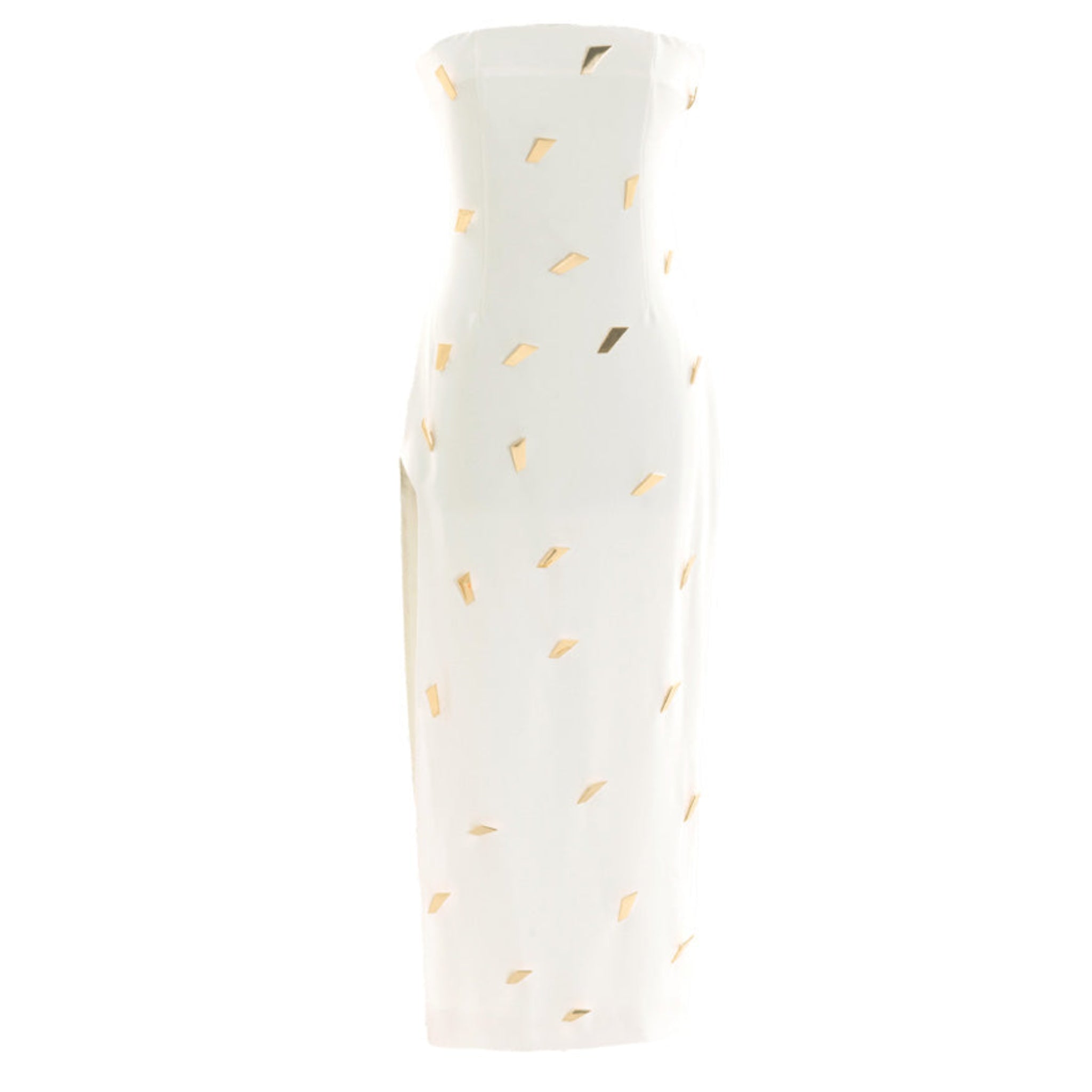 Strapless Dress With Signature Buttons | White