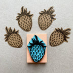 Strawberry hand carved rubber stamp