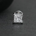 Princess Cut Solitaire Stud Earrings For Men