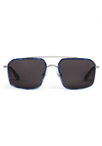 KREWE SUMMIT | Matte Raw Stainless Steel + Indigo Tortoise