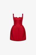 Sage Sweetheart Neck Bubble Hem Mini Dress
