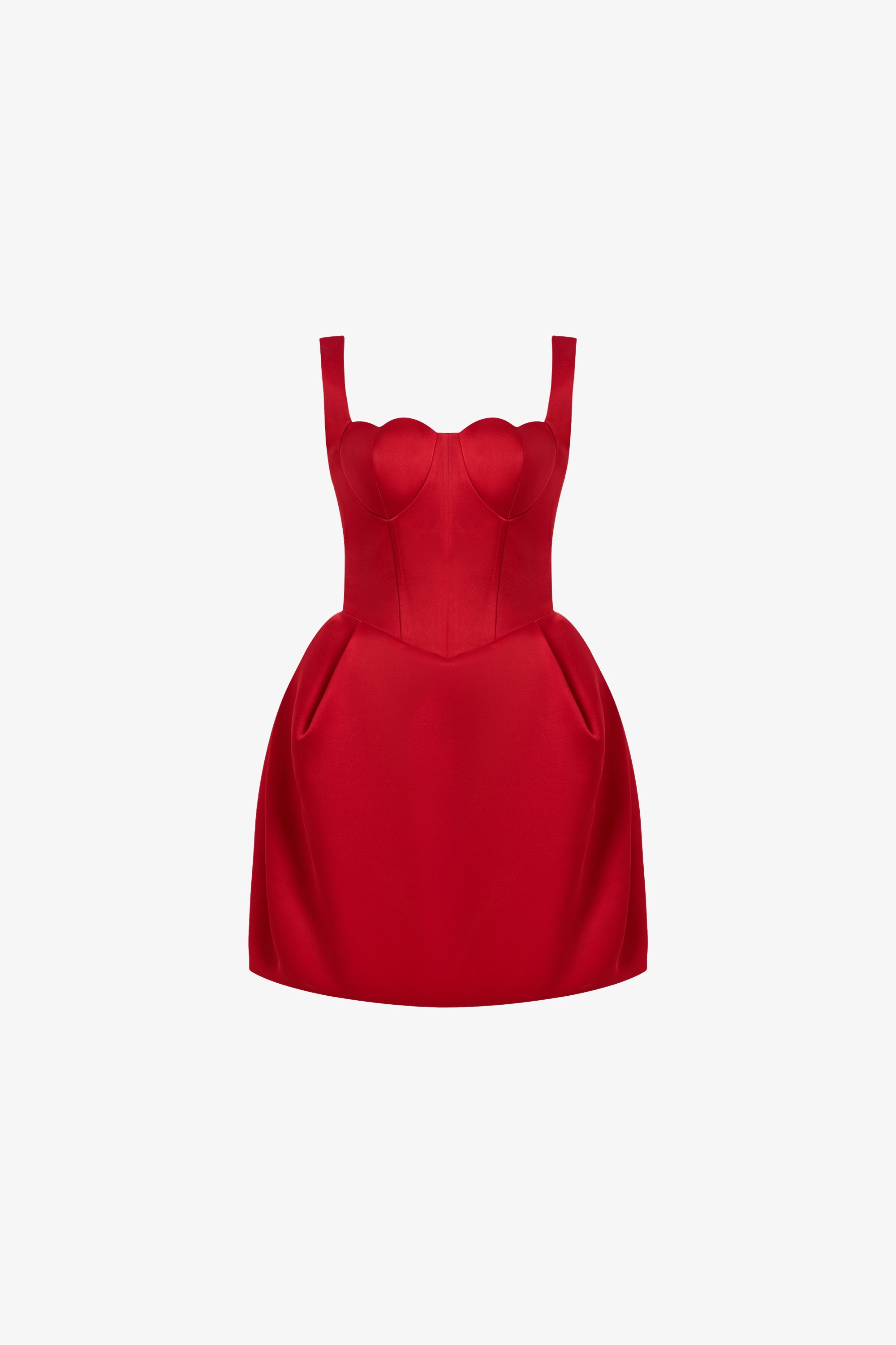 Sage Sweetheart Neck Bubble Hem Mini Dress