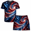 Star Spangled Spiral Men's T-Shirt and Shorts Combo