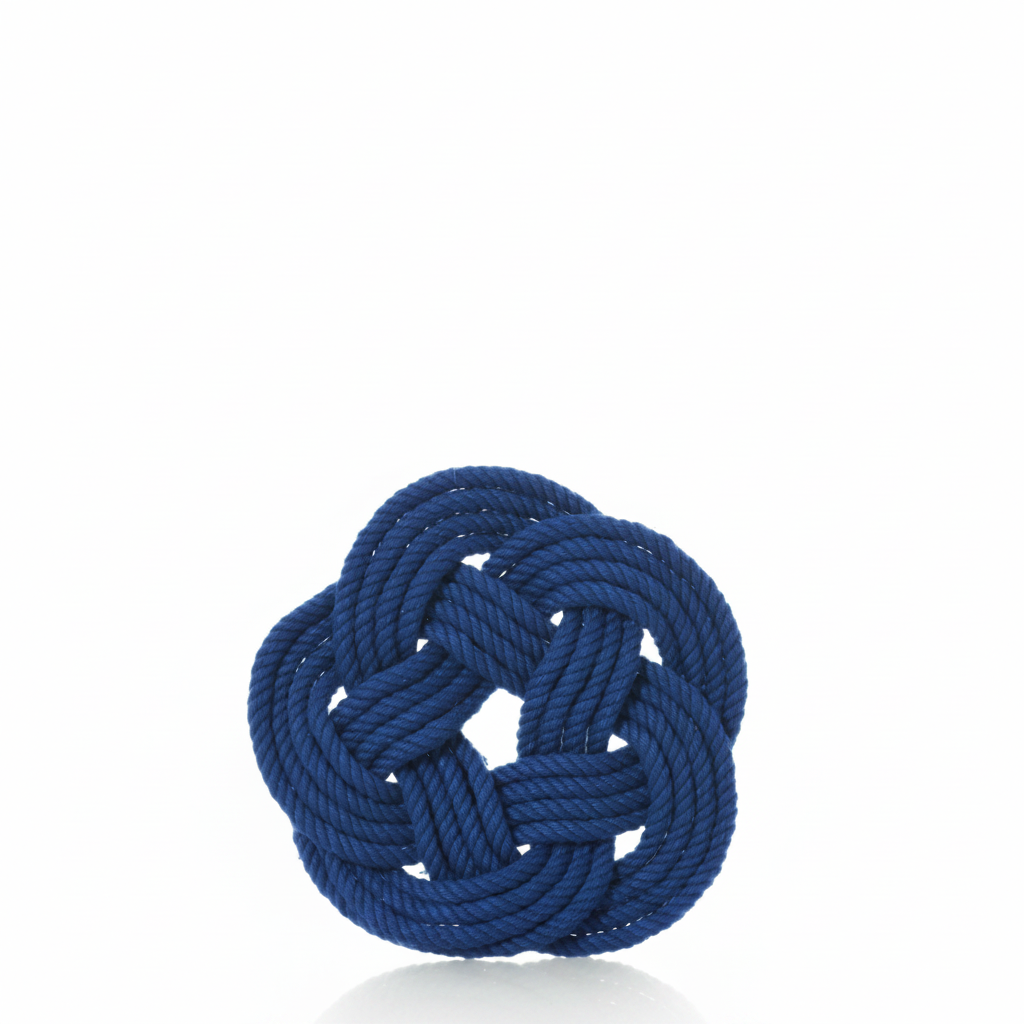 Nautical Sailor Knot Coasters (Set of 4) - Cobalt Handmade in Maine from Recycled Sails