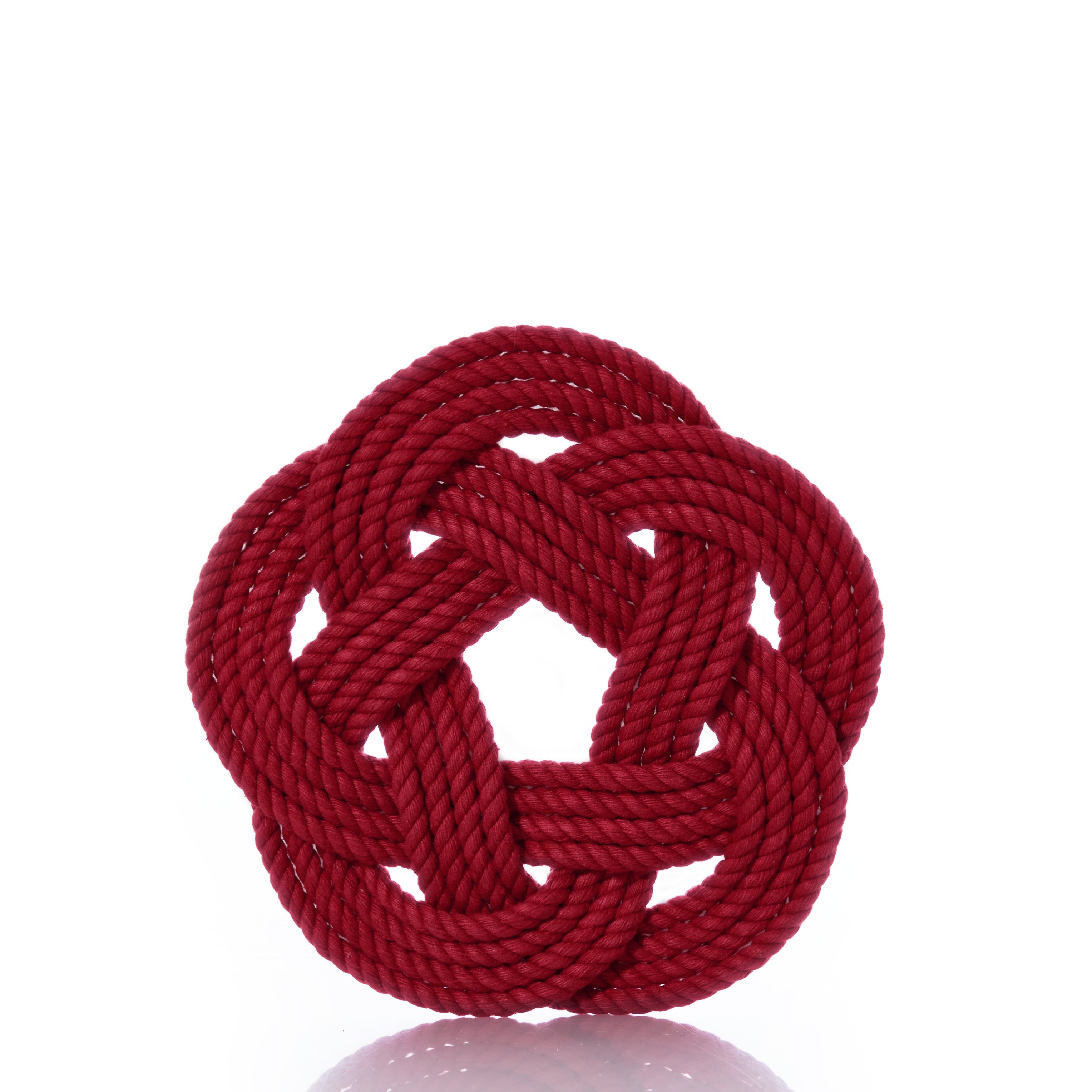 Nautical Sailor Knot Trivet - Red Handmade in Maine from Recycled Sails