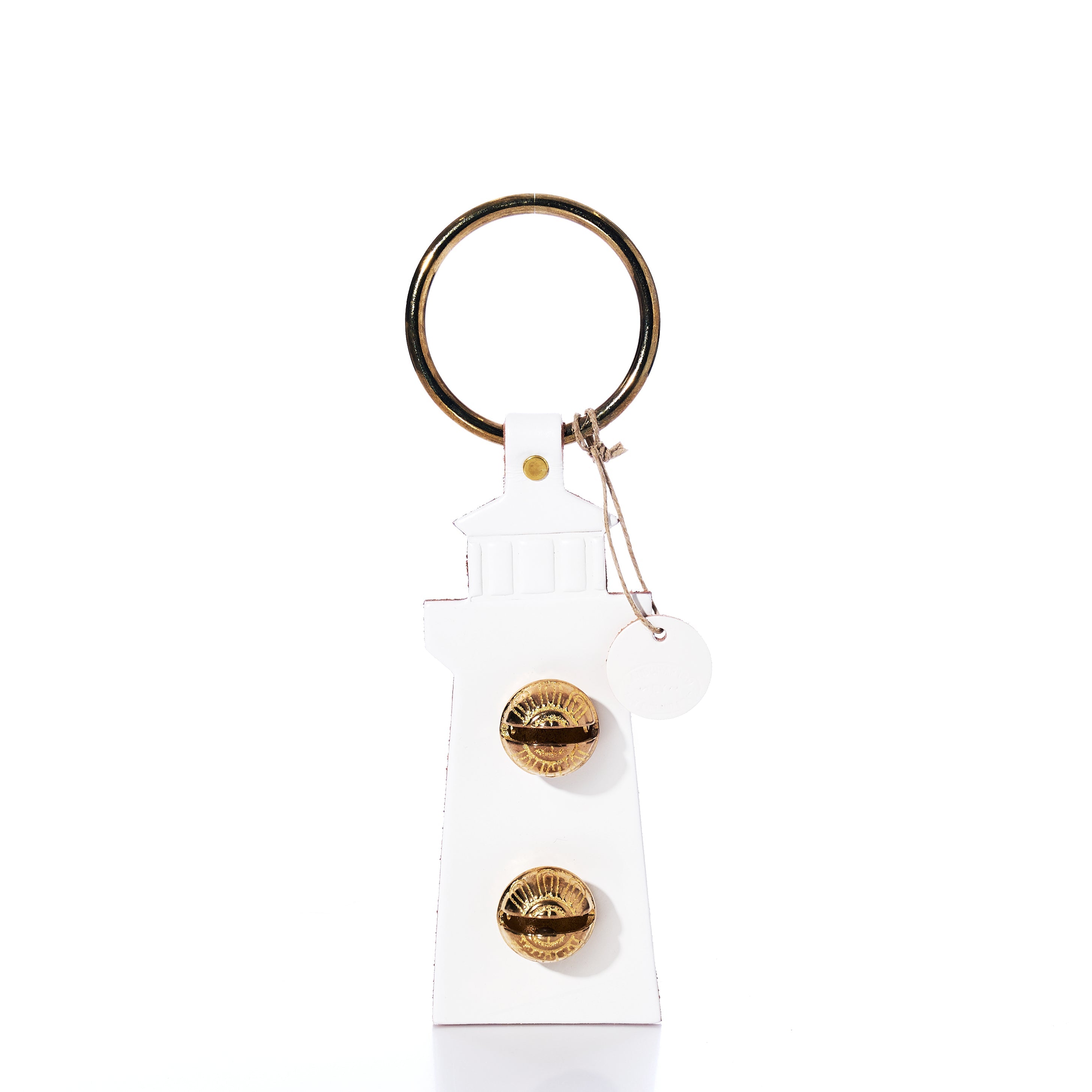 White Lighthouse Door Chime Handmade in Maine from Recycled Sails