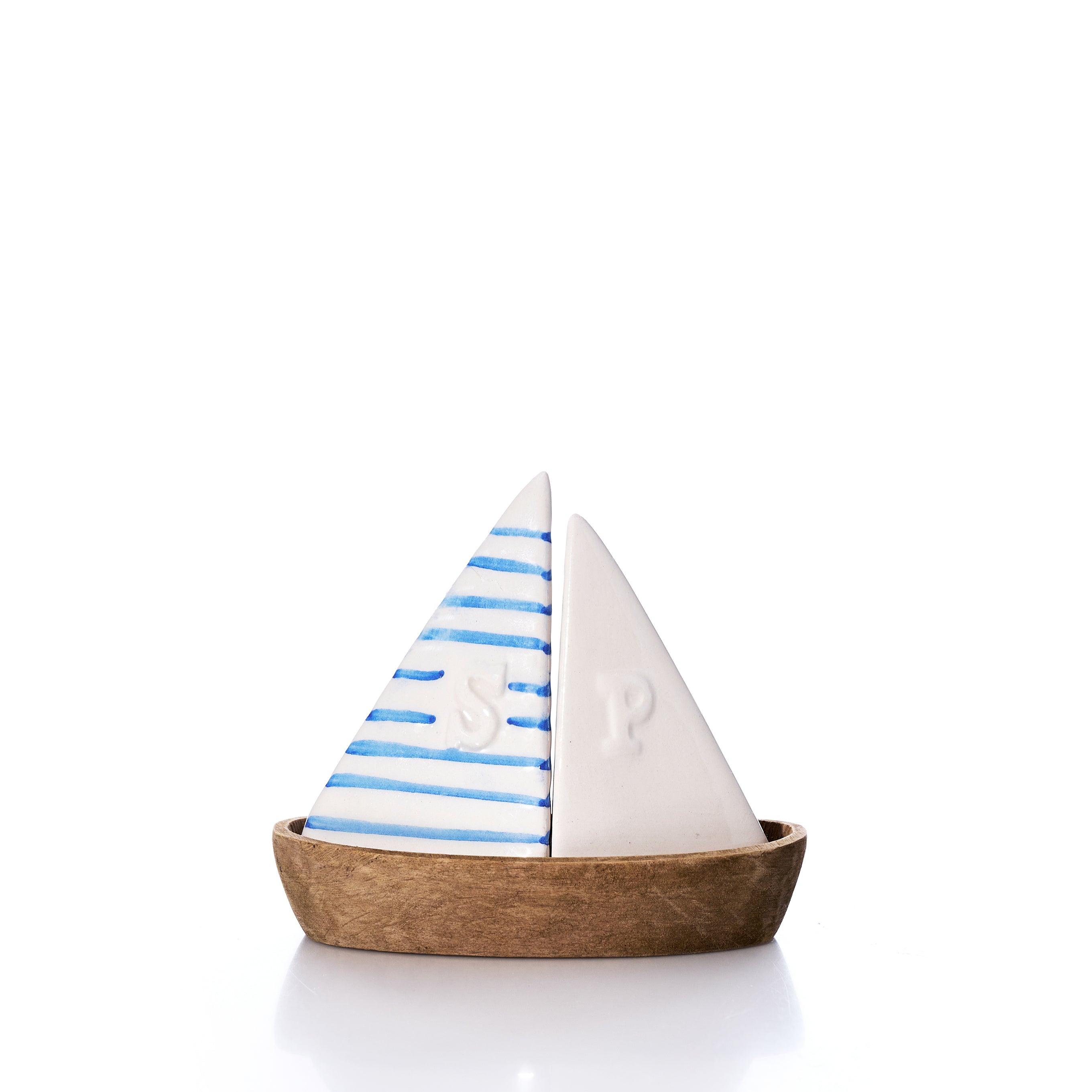 Sailboat Salt & Pepper Shakers Handmade in Maine from Recycled Sails