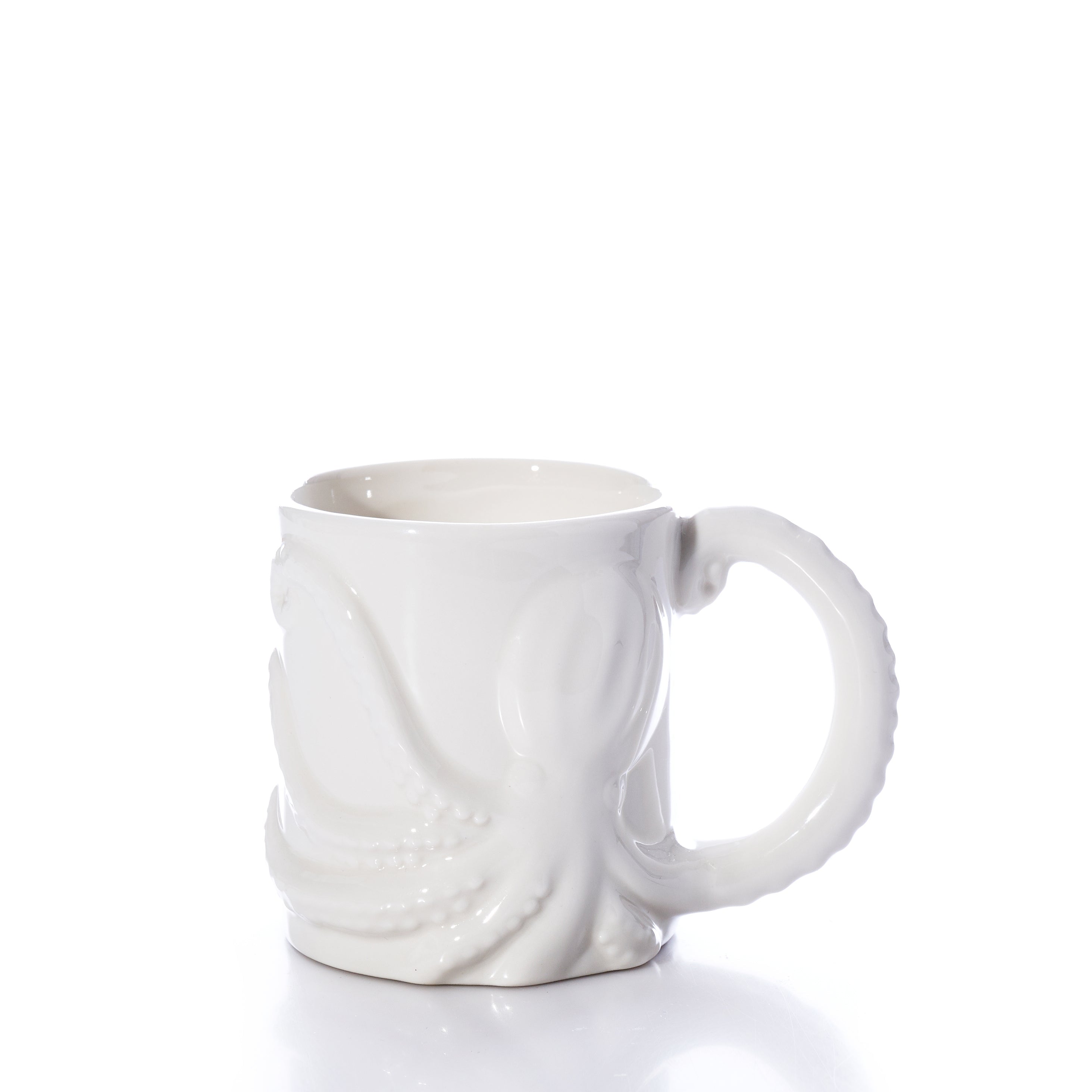 White Octopus Mug Handmade in Maine from Recycled Sails