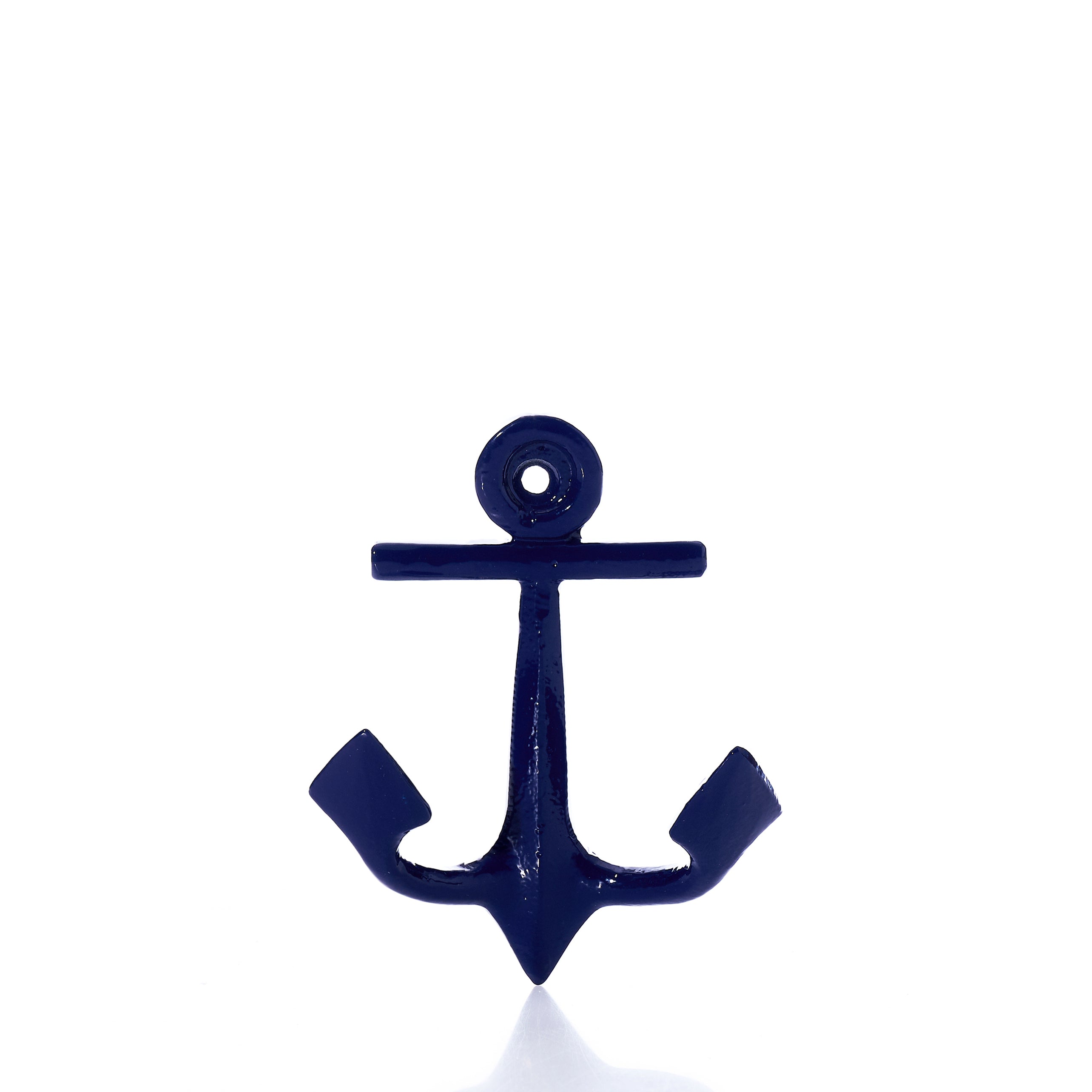 Navy Anchor Wall Hook Handmade in Maine from Recycled Sails