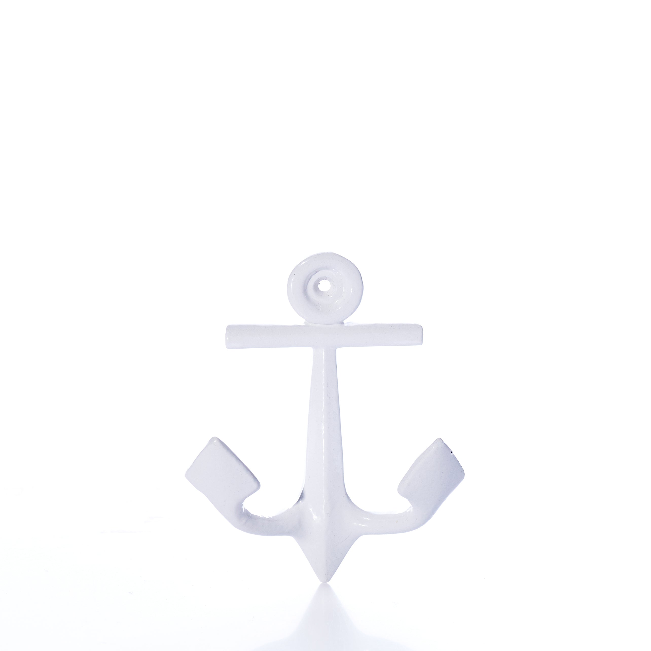 White Anchor Wall Hook Handmade in Maine from Recycled Sails