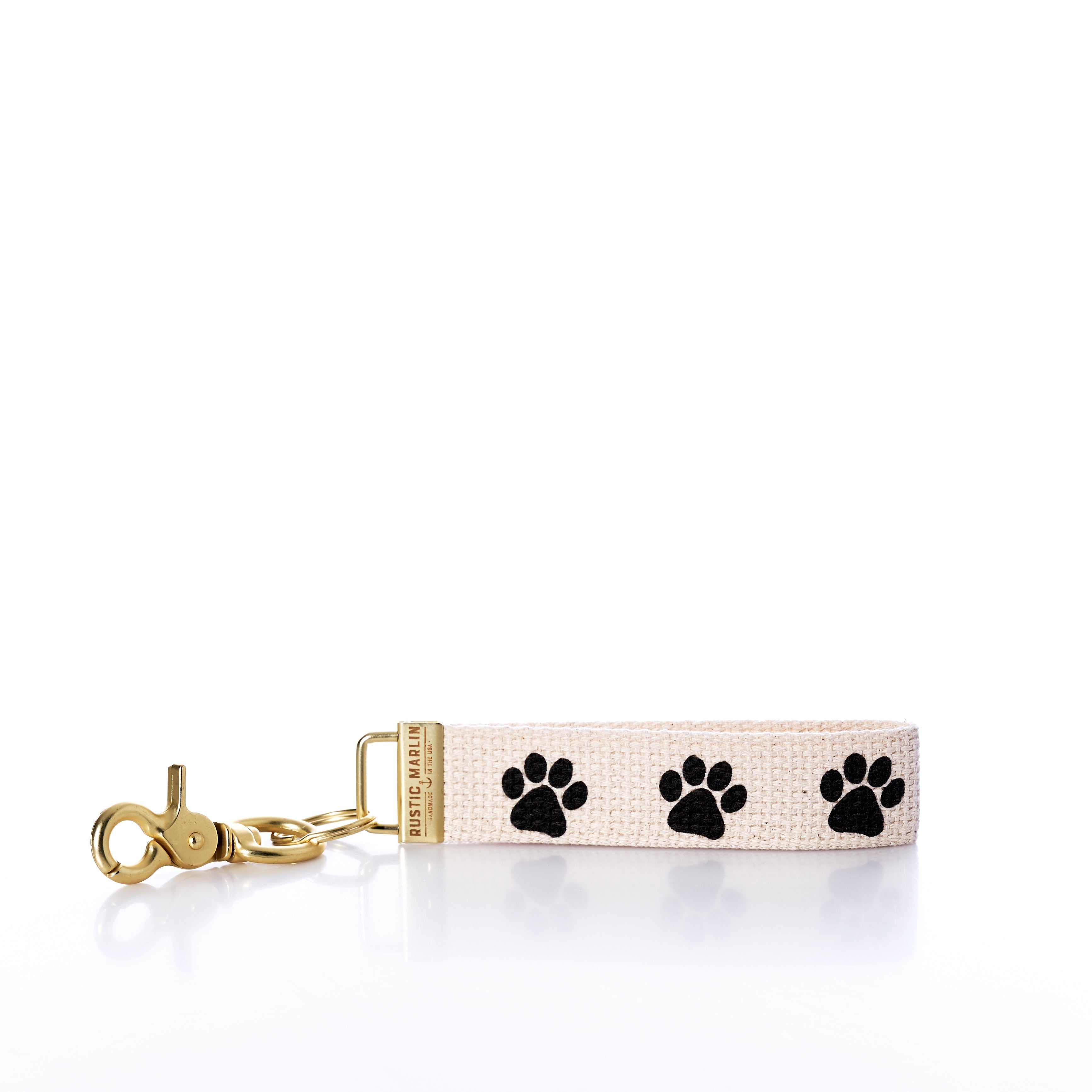 Rustic Marlin - Keychain Paw Prints Handmade in Maine from Recycled Sails