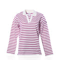 Long Sleeve Polo Shirt - Fuchsia/White Handmade in Maine from Recycled Sails